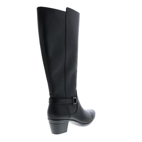 Clarks Emslie March 26150002 Womens Black Leather Slip On knee High Boots