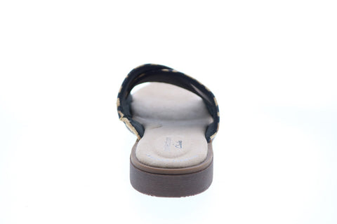 Clarks Declan Ivy Leopard Print Womens Brown Wide Leather Slides Sandals Shoes