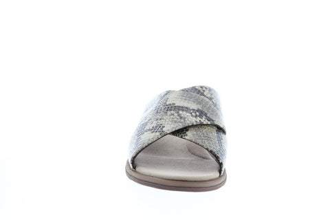 Clarks Declan Ivy Snake 26150056 Womens Brown Wide Slides Sandals Shoes