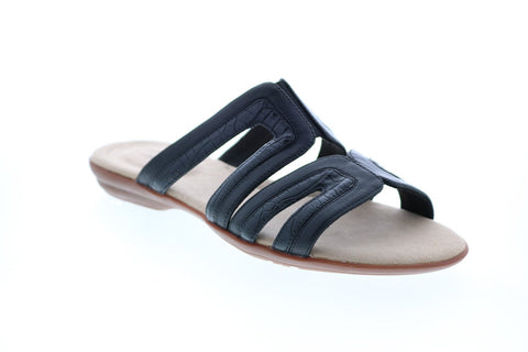 Clarks Ada Lilah 26150062 Womens Black Leather Sandals Slides Shoes