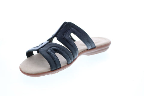 Clarks Ada Lilah 26150062 Womens Black Leather Sandals Slides Shoes
