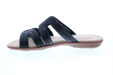 Clarks Ada Lilah 26150062 Womens Black Leather Sandals Slides Shoes