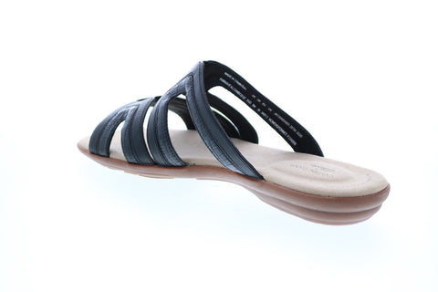 Clarks Ada Lilah 26150062 Womens Black Leather Sandals Slides Shoes