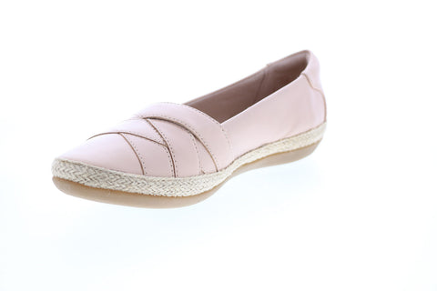 Clarks Danelly Shine 26150072 Womens Pink Wide Leather Loafer Flats Shoes