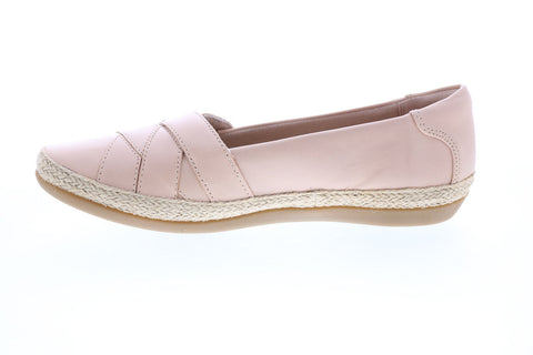 Clarks Danelly Shine 26150072 Womens Pink Wide Leather Loafer Flats Shoes