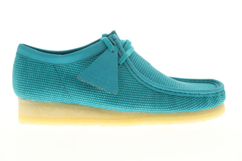 Clarks Wallabee 26150101 Mens Blue Canvas Slip On Casual Loafers Shoes