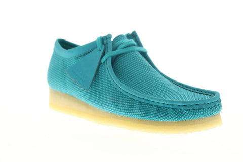 Clarks Wallabee 26150101 Mens Blue Canvas Slip On Casual Loafers Shoes