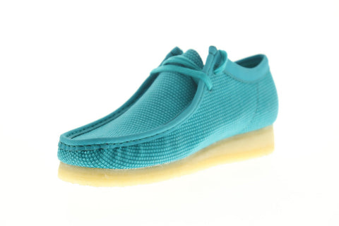 Clarks Wallabee 26150101 Mens Blue Canvas Slip On Casual Loafers Shoes