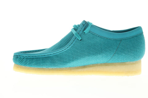 Clarks Wallabee 26150101 Mens Blue Canvas Slip On Casual Loafers Shoes