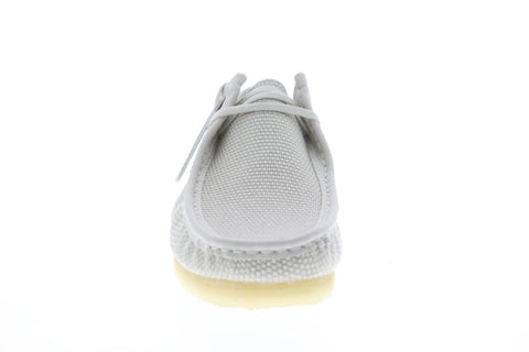 Clarks Wallabee 26150104 Mens White Canvas Oxfords & Lace Ups Casual Shoes