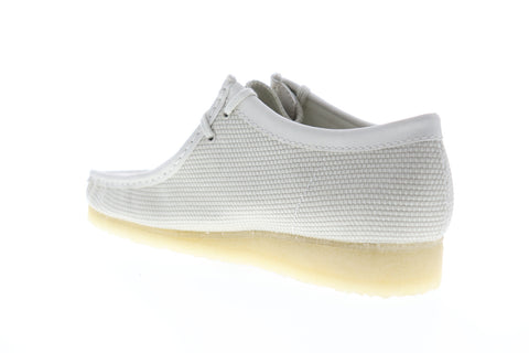 Clarks Wallabee 26150104 Mens White Canvas Oxfords & Lace Ups Casual Shoes
