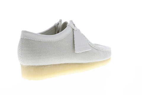 Clarks Wallabee 26150104 Mens White Canvas Oxfords & Lace Ups Casual Shoes