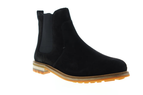 Clarks Foxwell Top 26150192 Mens Black Suede Slip On Chelsea Boots Shoes