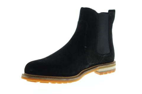 Clarks Foxwell Top 26150192 Mens Black Suede Slip On Chelsea Boots Shoes