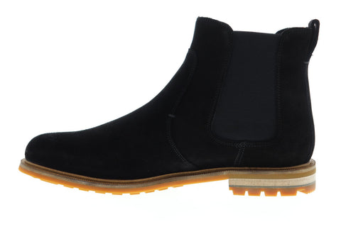 Clarks Foxwell Top 26150192 Mens Black Suede Slip On Chelsea Boots Shoes