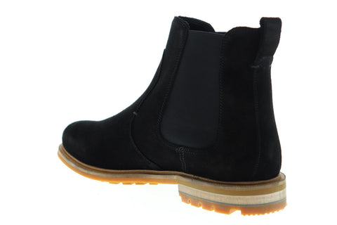 Clarks Foxwell Top 26150192 Mens Black Suede Slip On Chelsea Boots Shoes