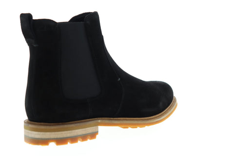 Clarks Foxwell Top 26150192 Mens Black Suede Slip On Chelsea Boots Shoes