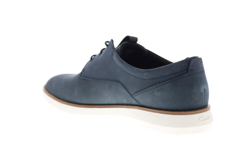 Clarks Banwell Lace 26150311 Mens Blue Nubuck Leather Plain Toe Oxfords Shoes