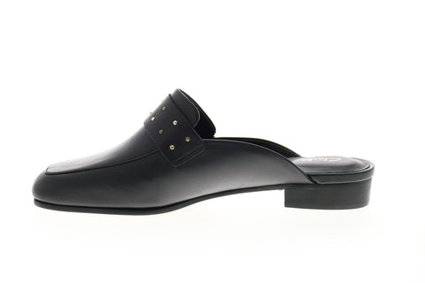 Clarks Pure Mule 26150382 Womens Black Leather Slip On Mule Flats Shoes