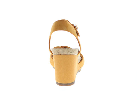 Clarks Flex Sun Wide Suede 26150434 Womens Yellow Wide Wedges Heels Shoes