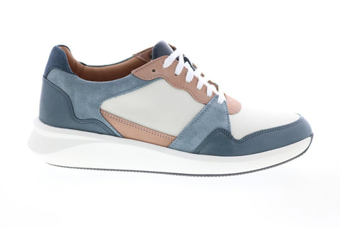 Clarks Un Rio Run 26150521 Womens White Blue Lifestyle Sneakers Shoes