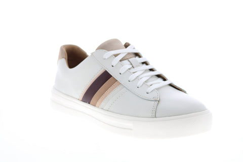Clarks Un Maui Band 26150528 Womens White Leather Lifestyle Sneakers Shoes