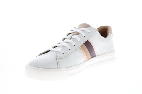 Clarks Un Maui Band 26150528 Womens White Leather Lifestyle Sneakers Shoes