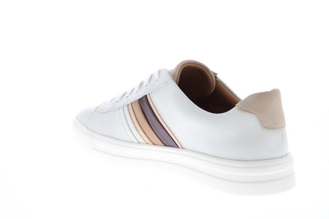 Clarks Un Maui Band 26150528 Womens White Leather Lifestyle Sneakers Shoes