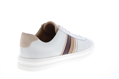 Clarks Un Maui Band 26150528 Womens White Leather Lifestyle Sneakers Shoes