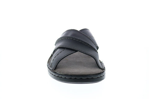 Clarks Malone Cross 26150620 Mens Brown Leather Slides Sandals Shoes