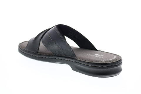 Clarks Malone Cross 26150620 Mens Brown Leather Slides Sandals Shoes