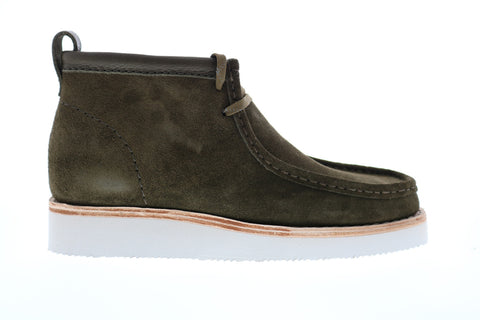 Clarks Wallabee Hike 26150818 Mens Green Leather Lace Up Chukkas Boots