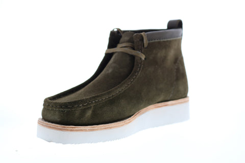 Clarks Wallabee Hike 26150818 Mens Green Leather Lace Up Chukkas Boots