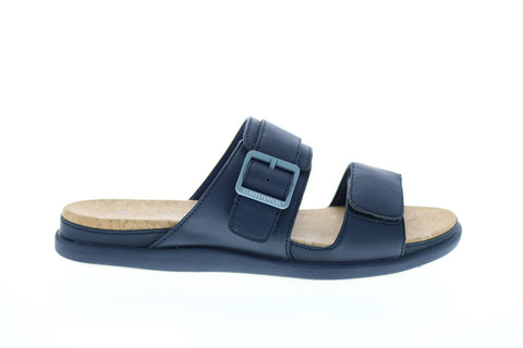 Clarks Step June Sun 26151189 Womens Blue Wide Synthetic Slides Sandals Shoes