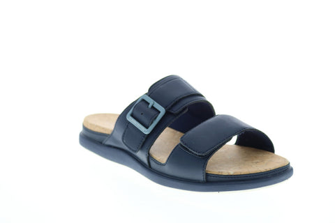 Clarks Step June Sun 26151189 Womens Blue Wide Synthetic Slides Sandals Shoes