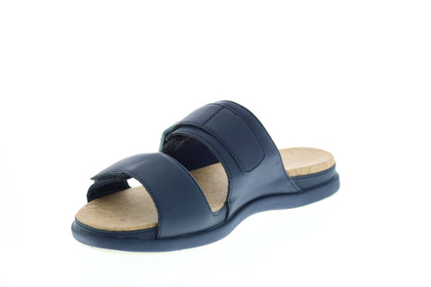 Clarks Step June Sun 26151189 Womens Blue Wide Synthetic Slides Sandals Shoes