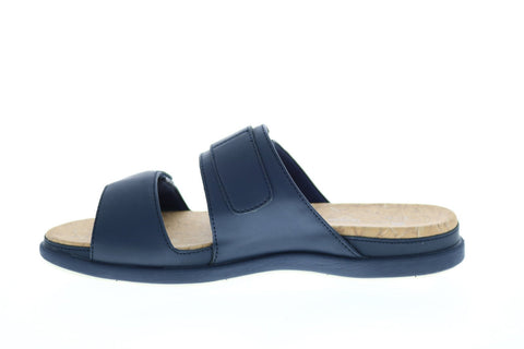 Clarks Step June Sun 26151189 Womens Blue Wide Synthetic Slides Sandals Shoes
