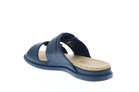 Clarks Step June Sun 26151189 Womens Blue Wide Synthetic Slides Sandals Shoes