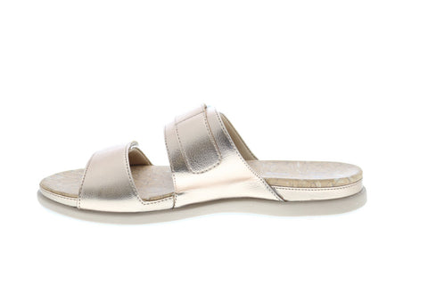 Clarks Step June Sun 26151191 Womens Gold Wide Synthetic Slides Sandals Shoes