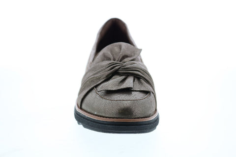 Clarks Sharon Dasher 26151385 Womens Gold Leather Loafer Flats Shoes