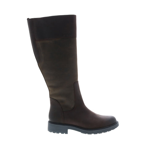 Clarks Orinoco2 Hi 26151685 Womens Brown Leather Slip On Knee High Boots