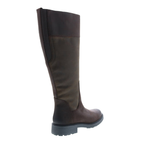 Clarks Orinoco2 Hi 26151685 Womens Brown Leather Slip On Knee High Boots