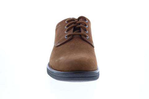 Clarks Banning Plain 26151750 Mens Brown Nubuck Plain Toe Oxfords Shoes