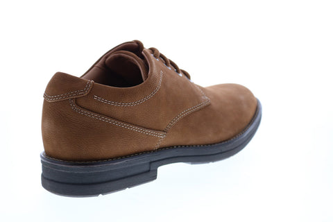 Clarks Banning Plain 26151750 Mens Brown Nubuck Plain Toe Oxfords Shoes