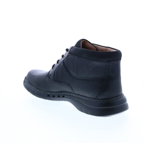 Clarks Un Brawley Up 26151780 Mens Black Leather Lace Up Casual Dress Boots