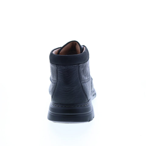 Clarks Un Brawley Up 26151780 Mens Black Leather Lace Up Casual Dress Boots