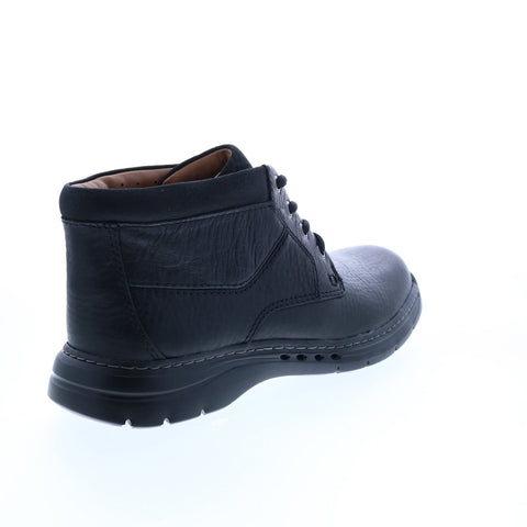 Clarks Un Brawley Up 26151780 Mens Black Leather Lace Up Casual Dress Boots