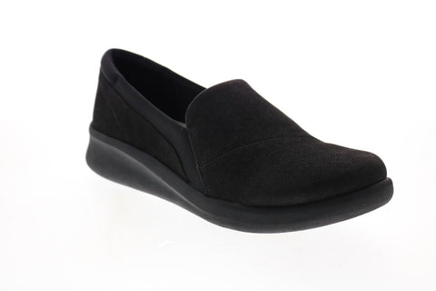 Clarks Sillian 2.0 Eve 26151895 Womens Black Canvas Loafer Flats Shoes