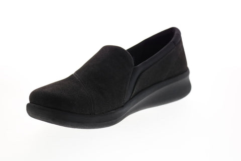 Clarks Sillian 2.0 Eve 26151895 Womens Black Canvas Loafer Flats Shoes