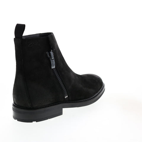 Clarks Clarkdale Zip 26152069 Mens Black Suede Zipper Casual Dress Boots